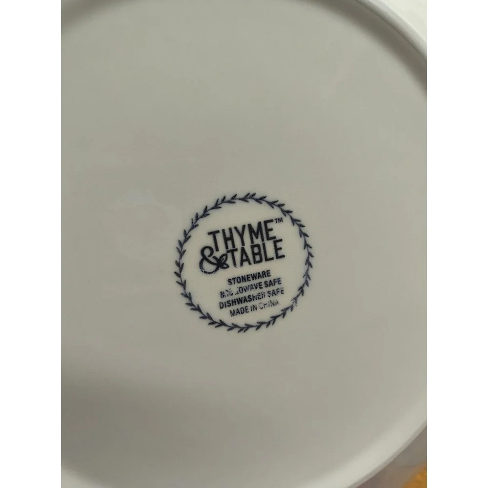 3 Thyme & Table Salad Plates Black Medallion Spanish Tile Stoneware Gold Rim‎